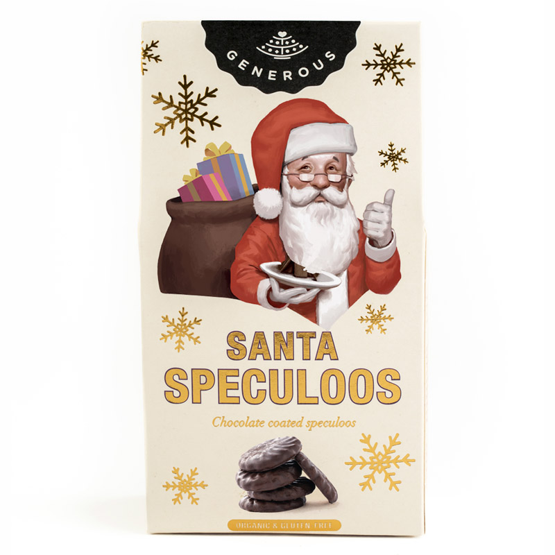 Generous Santa (Pepperkakekjeks dekket med mørk sjokolade)
