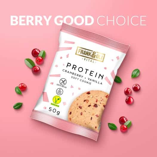 Frank & Oli Protein Soft Cookie med tranebær og Vanilje - Bilde 2