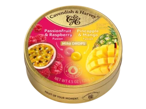 Cavendish & Harvey små drops Pasjonsfrukt/bringebær og Ananas/mango