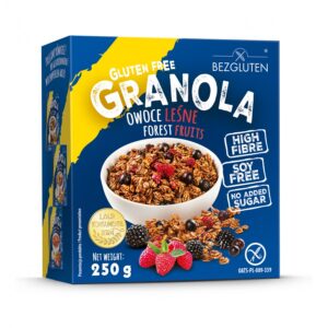Bezgluten Glutenfri granola med skogsfrukter